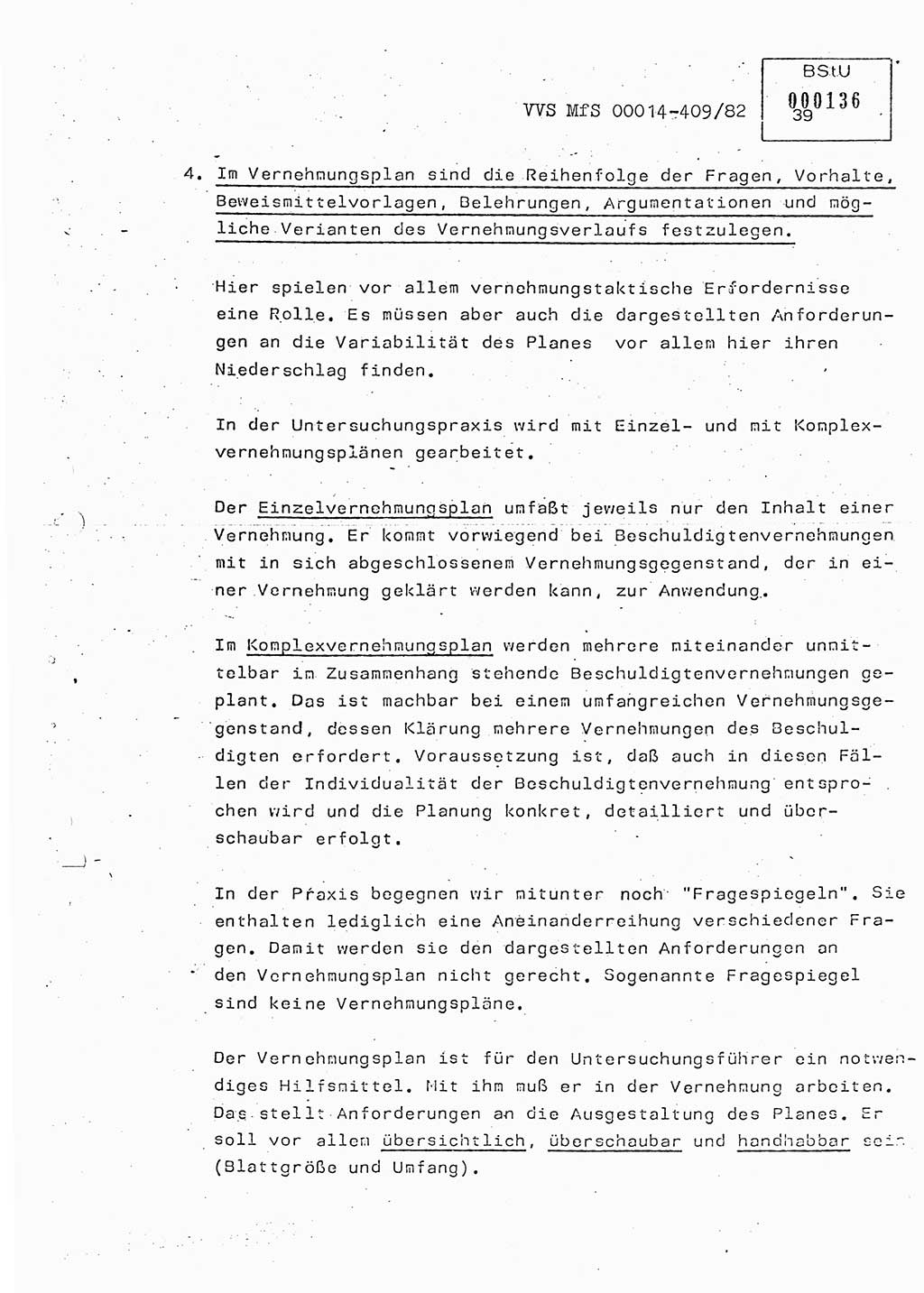 Lektion Ministerium für Staatssicherheit (MfS) [Deutsche Demokratische Republik (DDR)], Hauptabteilung (HA) Ⅸ, Vertrauliche Verschlußsache (VVS) o014-409/82, Berlin 1982, Seite 39 (Lekt. MfS DDR HA Ⅸ VVS o014-409/82 1982, S. 39)