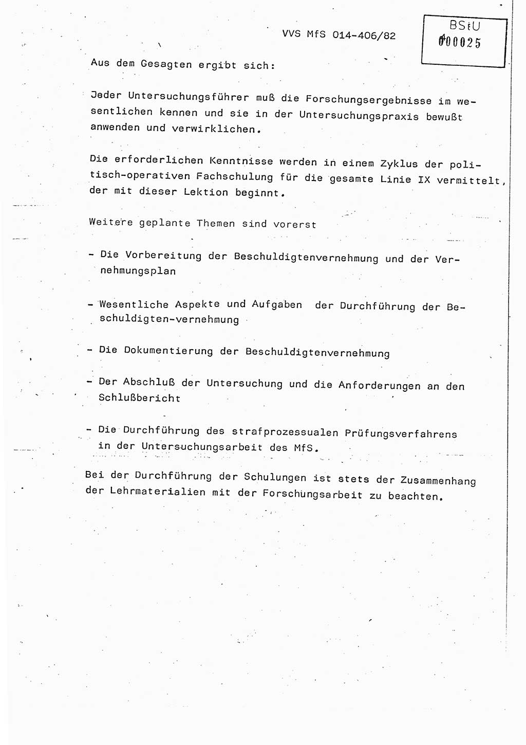 Lektion Ministerium für Staatssicherheit (MfS) [Deutsche Demokratische Republik (DDR)], Hauptabteilung (HA) Ⅸ, Vertrauliche Verschlußsache (VVS) o014-406/82, Berlin 1982, Seite 4 (Lekt. MfS DDR HA Ⅸ VVS o014-406/82 1982, S. 4)