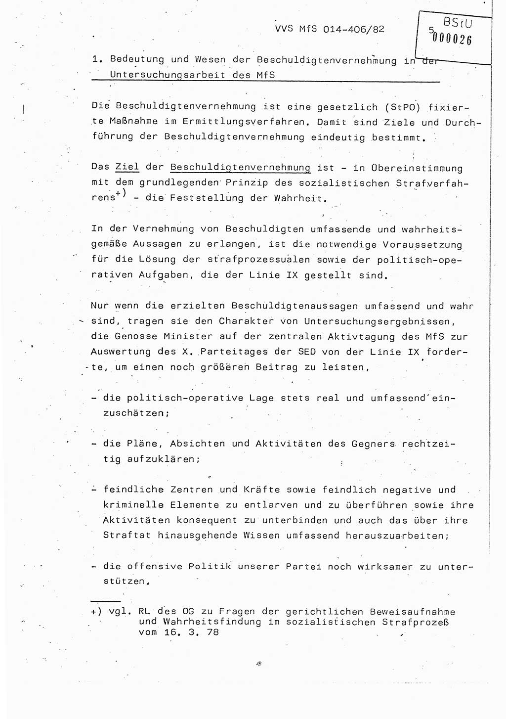 Lektion Ministerium für Staatssicherheit (MfS) [Deutsche Demokratische Republik (DDR)], Hauptabteilung (HA) Ⅸ, Vertrauliche Verschlußsache (VVS) o014-406/82, Berlin 1982, Seite 5 (Lekt. MfS DDR HA Ⅸ VVS o014-406/82 1982, S. 5)