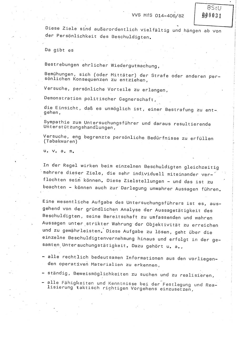 Lektion Ministerium für Staatssicherheit (MfS) [Deutsche Demokratische Republik (DDR)], Hauptabteilung (HA) Ⅸ, Vertrauliche Verschlußsache (VVS) o014-406/82, Berlin 1982, Seite 10 (Lekt. MfS DDR HA Ⅸ VVS o014-406/82 1982, S. 10)