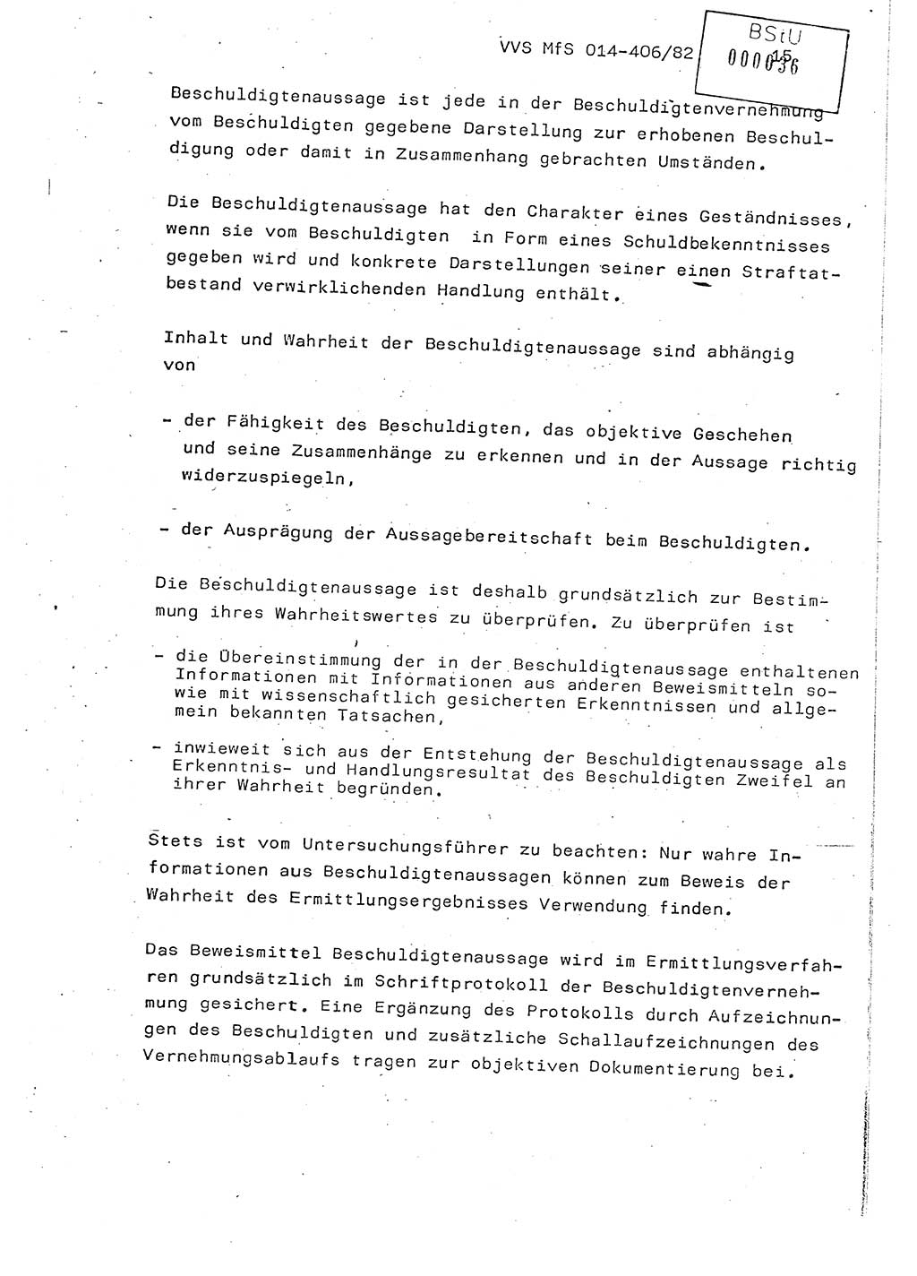 Lektion Ministerium für Staatssicherheit (MfS) [Deutsche Demokratische Republik (DDR)], Hauptabteilung (HA) Ⅸ, Vertrauliche Verschlußsache (VVS) o014-406/82, Berlin 1982, Seite 15 (Lekt. MfS DDR HA Ⅸ VVS o014-406/82 1982, S. 15)