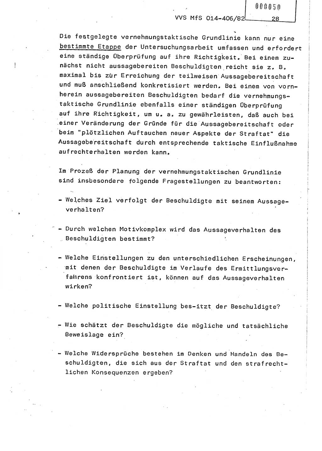 Lektion Ministerium für Staatssicherheit (MfS) [Deutsche Demokratische Republik (DDR)], Hauptabteilung (HA) Ⅸ, Vertrauliche Verschlußsache (VVS) o014-406/82, Berlin 1982, Seite 28 (Lekt. MfS DDR HA Ⅸ VVS o014-406/82 1982, S. 28)