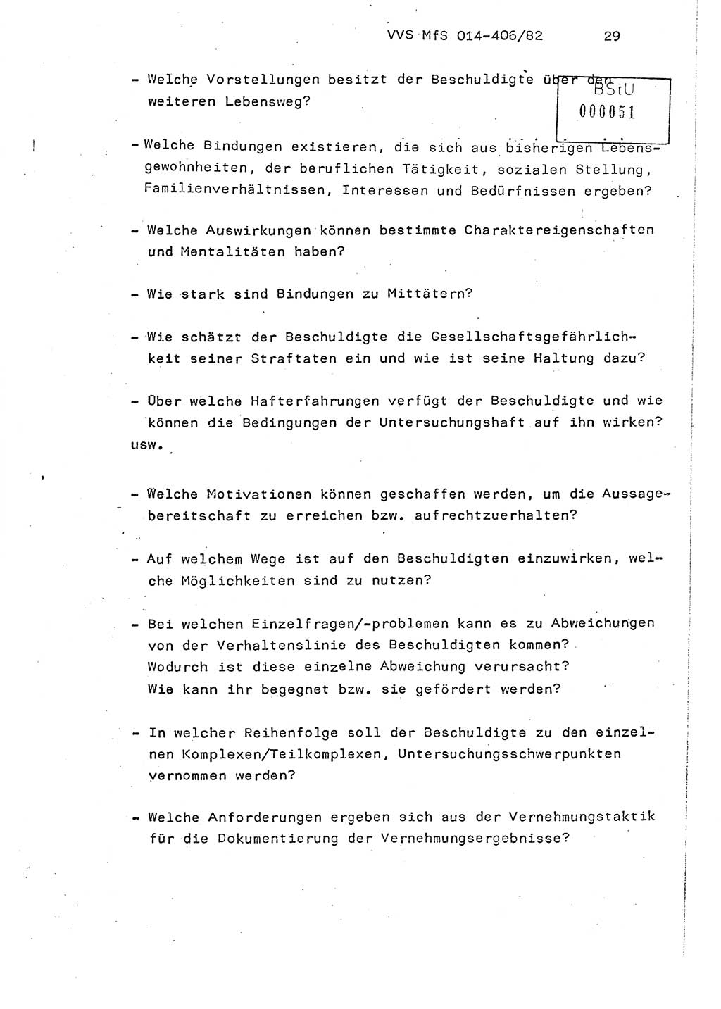 Lektion Ministerium für Staatssicherheit (MfS) [Deutsche Demokratische Republik (DDR)], Hauptabteilung (HA) Ⅸ, Vertrauliche Verschlußsache (VVS) o014-406/82, Berlin 1982, Seite 29 (Lekt. MfS DDR HA Ⅸ VVS o014-406/82 1982, S. 29)