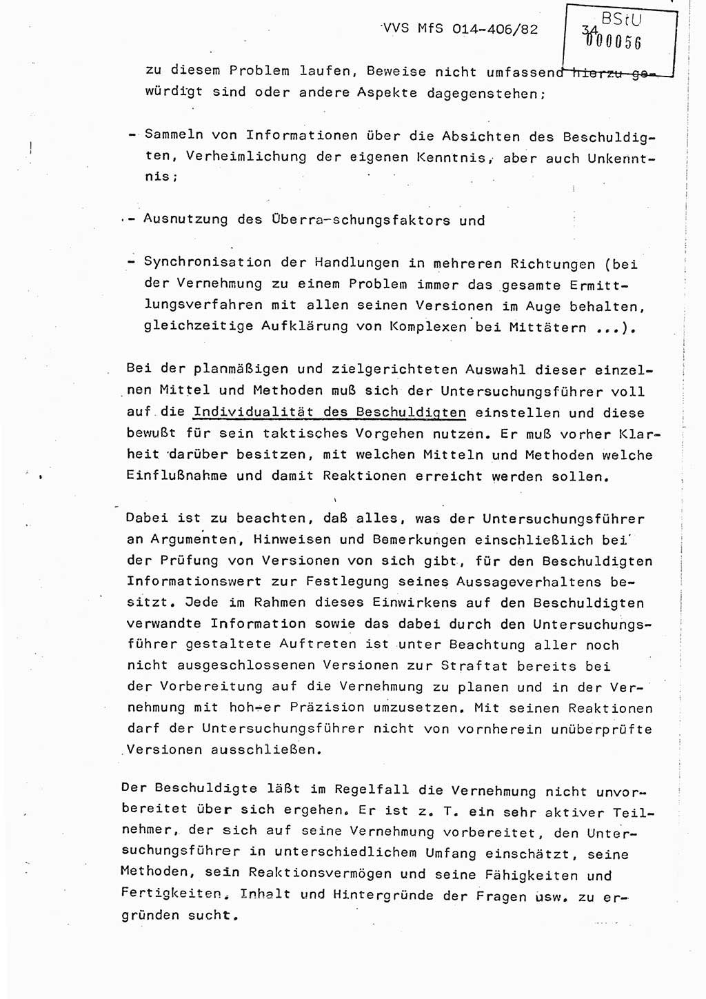 Lektion Ministerium für Staatssicherheit (MfS) [Deutsche Demokratische Republik (DDR)], Hauptabteilung (HA) Ⅸ, Vertrauliche Verschlußsache (VVS) o014-406/82, Berlin 1982, Seite 34 (Lekt. MfS DDR HA Ⅸ VVS o014-406/82 1982, S. 34)