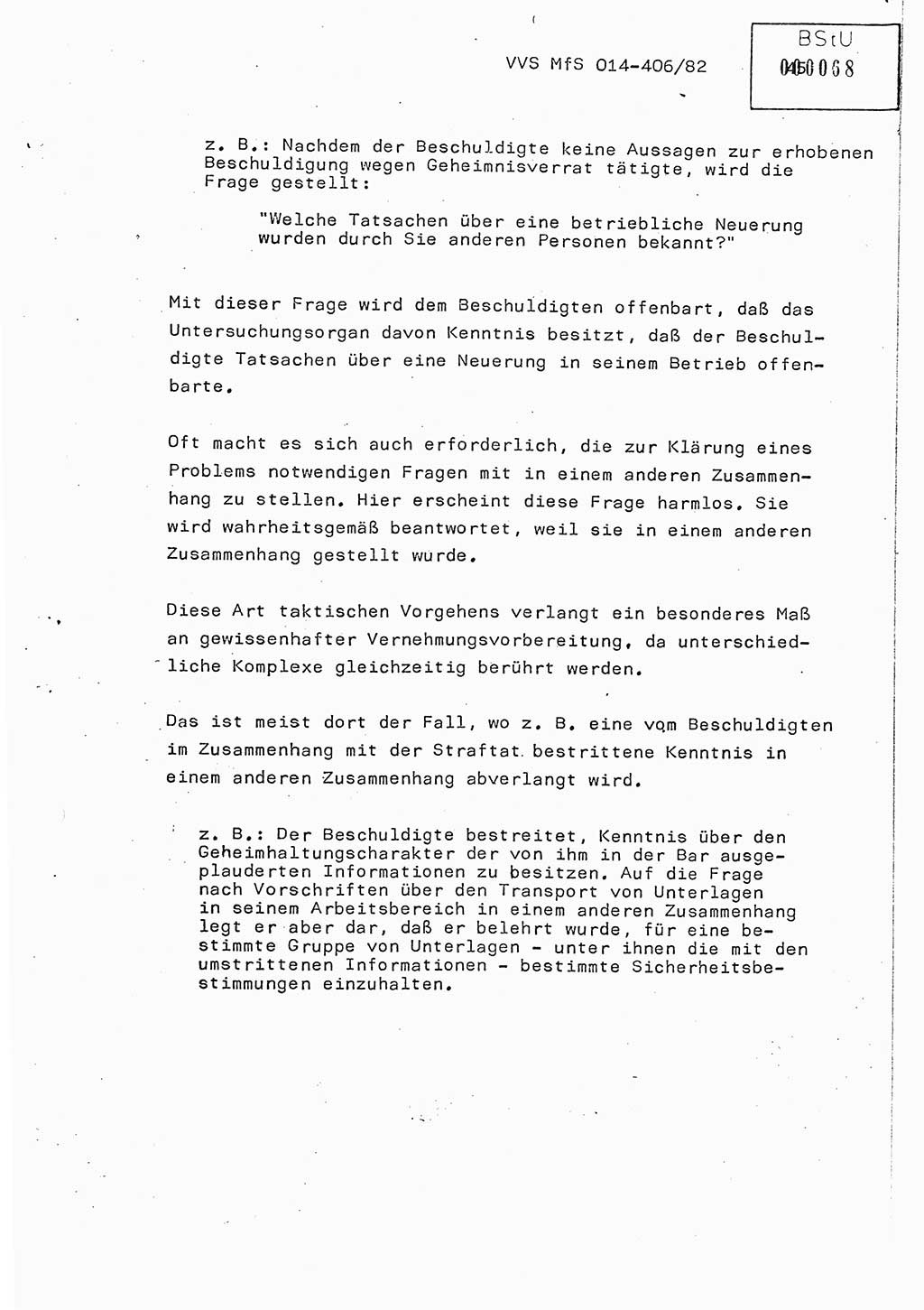 Lektion Ministerium für Staatssicherheit (MfS) [Deutsche Demokratische Republik (DDR)], Hauptabteilung (HA) Ⅸ, Vertrauliche Verschlußsache (VVS) o014-406/82, Berlin 1982, Seite 45 (Lekt. MfS DDR HA Ⅸ VVS o014-406/82 1982, S. 45)