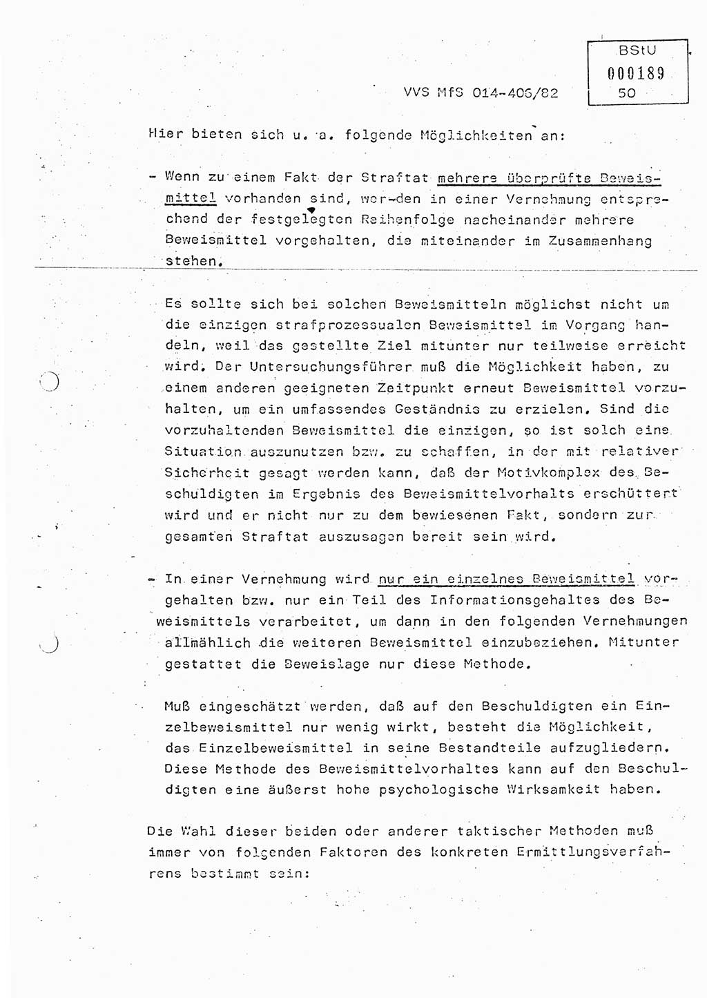 Lektion Ministerium für Staatssicherheit (MfS) [Deutsche Demokratische Republik (DDR)], Hauptabteilung (HA) Ⅸ, Vertrauliche Verschlußsache (VVS) o014-406/82, Berlin 1982, Seite 50 (Lekt. MfS DDR HA Ⅸ VVS o014-406/82 1982, S. 50)