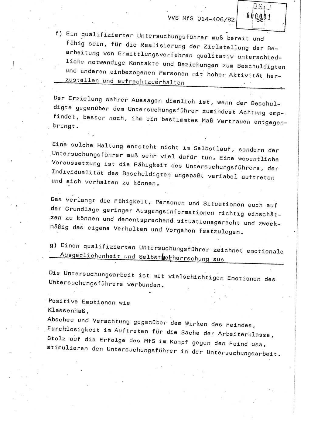 Lektion Ministerium für Staatssicherheit (MfS) [Deutsche Demokratische Republik (DDR)], Hauptabteilung (HA) Ⅸ, Vertrauliche Verschlußsache (VVS) o014-406/82, Berlin 1982, Seite 68 (Lekt. MfS DDR HA Ⅸ VVS o014-406/82 1982, S. 68)