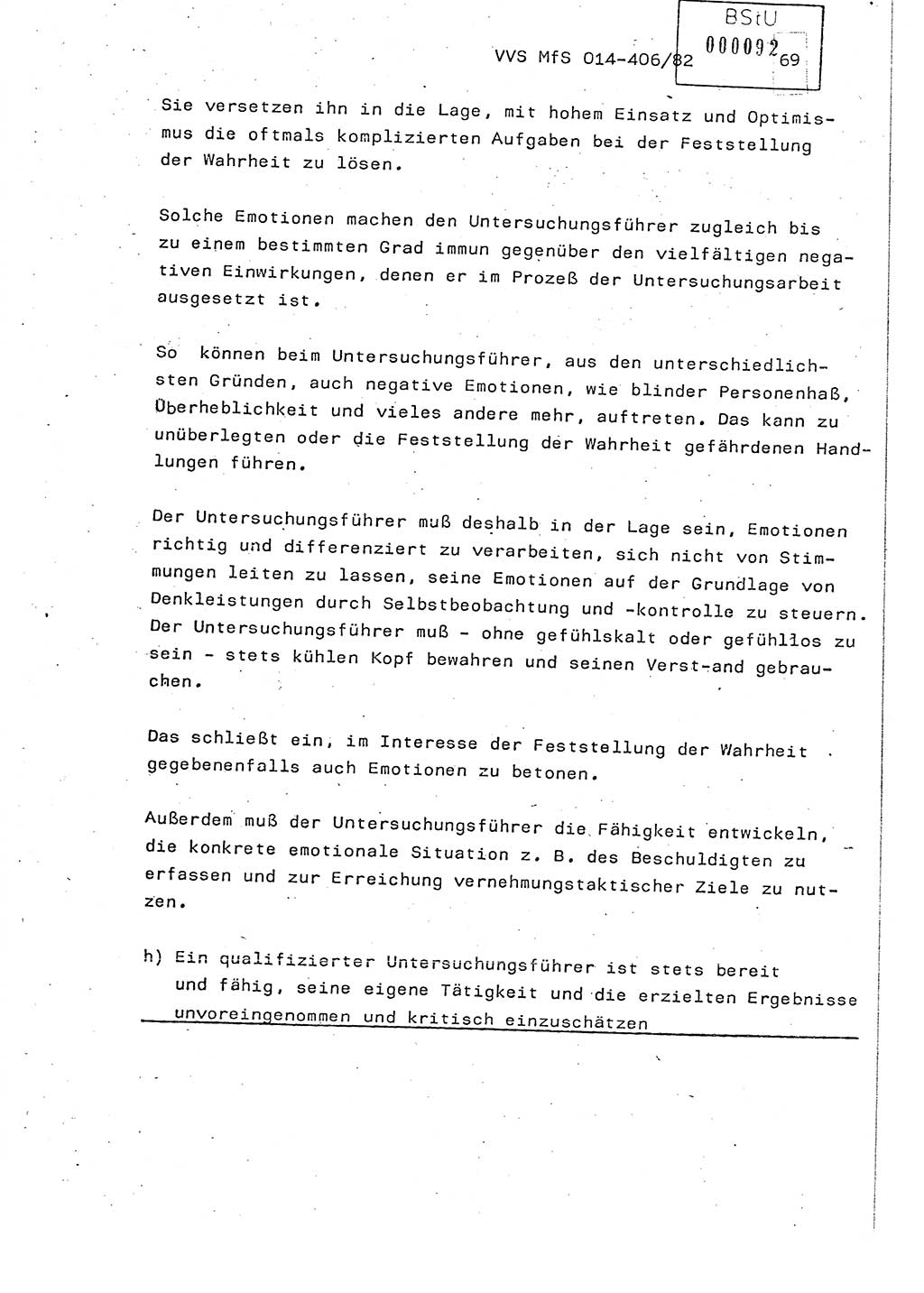 Lektion Ministerium für Staatssicherheit (MfS) [Deutsche Demokratische Republik (DDR)], Hauptabteilung (HA) Ⅸ, Vertrauliche Verschlußsache (VVS) o014-406/82, Berlin 1982, Seite 69 (Lekt. MfS DDR HA Ⅸ VVS o014-406/82 1982, S. 69)