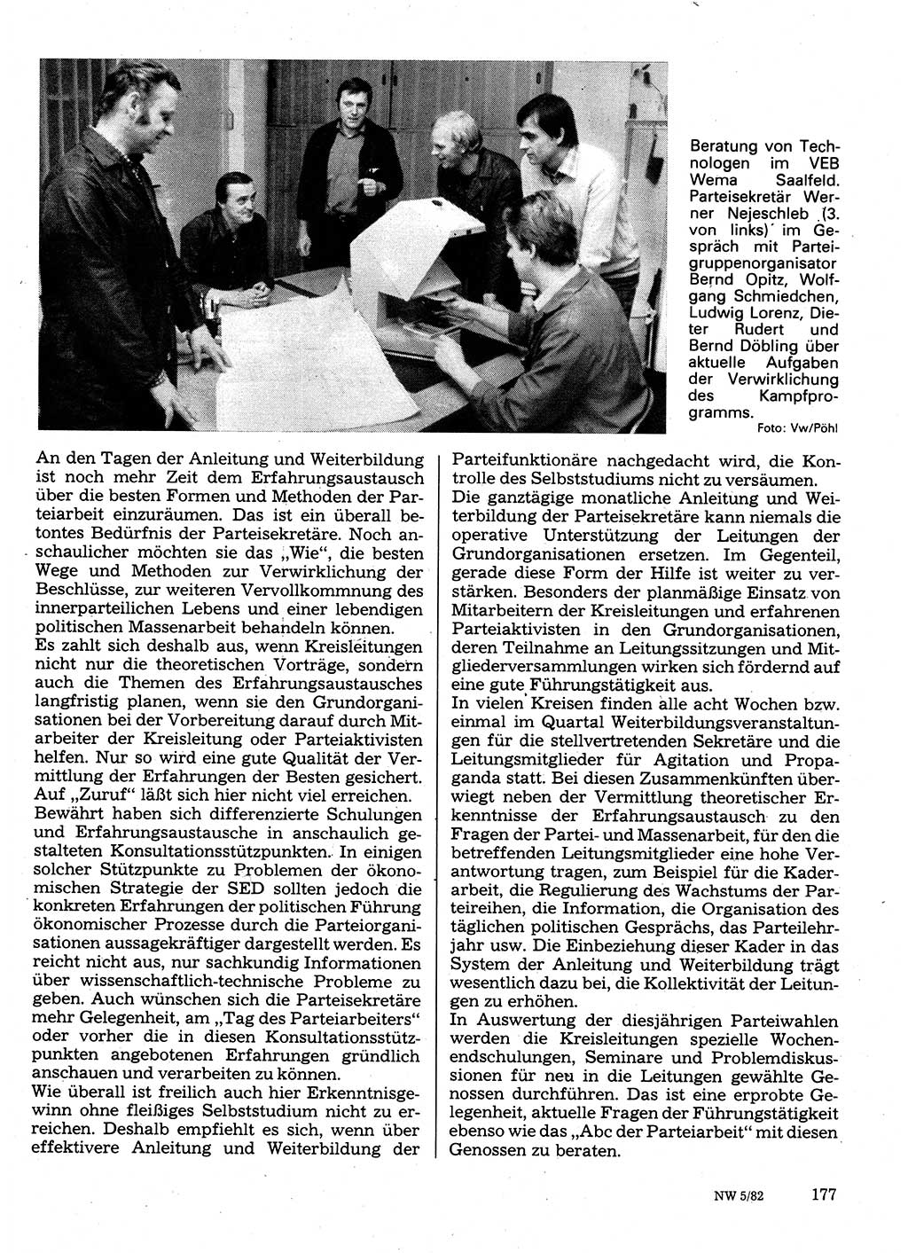 Neuer Weg (NW), Organ des Zentralkomitees (ZK) der SED (Sozialistische Einheitspartei Deutschlands) für Fragen des Parteilebens, 37. Jahrgang [Deutsche Demokratische Republik (DDR)] 1982, Seite 177 (NW ZK SED DDR 1982, S. 177)