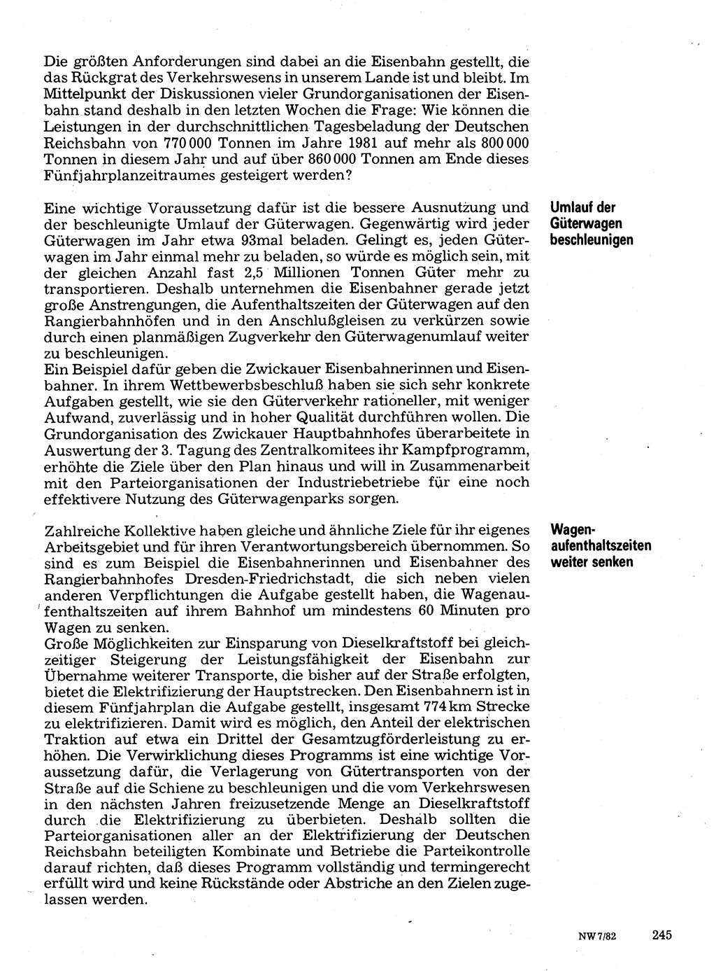 Neuer Weg (NW), Organ des Zentralkomitees (ZK) der SED (Sozialistische Einheitspartei Deutschlands) für Fragen des Parteilebens, 37. Jahrgang [Deutsche Demokratische Republik (DDR)] 1982, Seite 245 (NW ZK SED DDR 1982, S. 245)