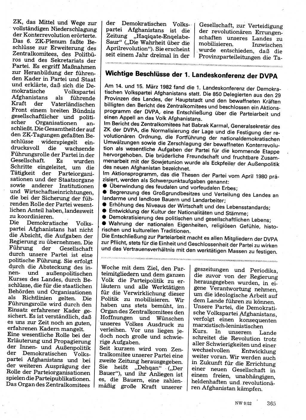 Neuer Weg (NW), Organ des Zentralkomitees (ZK) der SED (Sozialistische Einheitspartei Deutschlands) für Fragen des Parteilebens, 37. Jahrgang [Deutsche Demokratische Republik (DDR)] 1982, Seite 365 (NW ZK SED DDR 1982, S. 365)