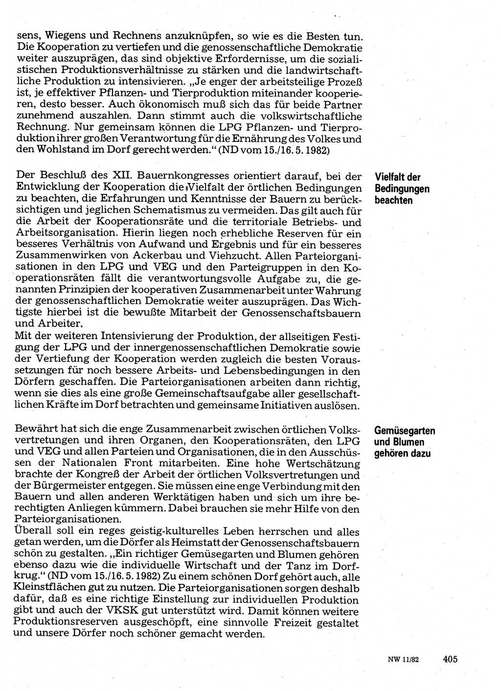 Neuer Weg (NW), Organ des Zentralkomitees (ZK) der SED (Sozialistische Einheitspartei Deutschlands) für Fragen des Parteilebens, 37. Jahrgang [Deutsche Demokratische Republik (DDR)] 1982, Seite 405 (NW ZK SED DDR 1982, S. 405)