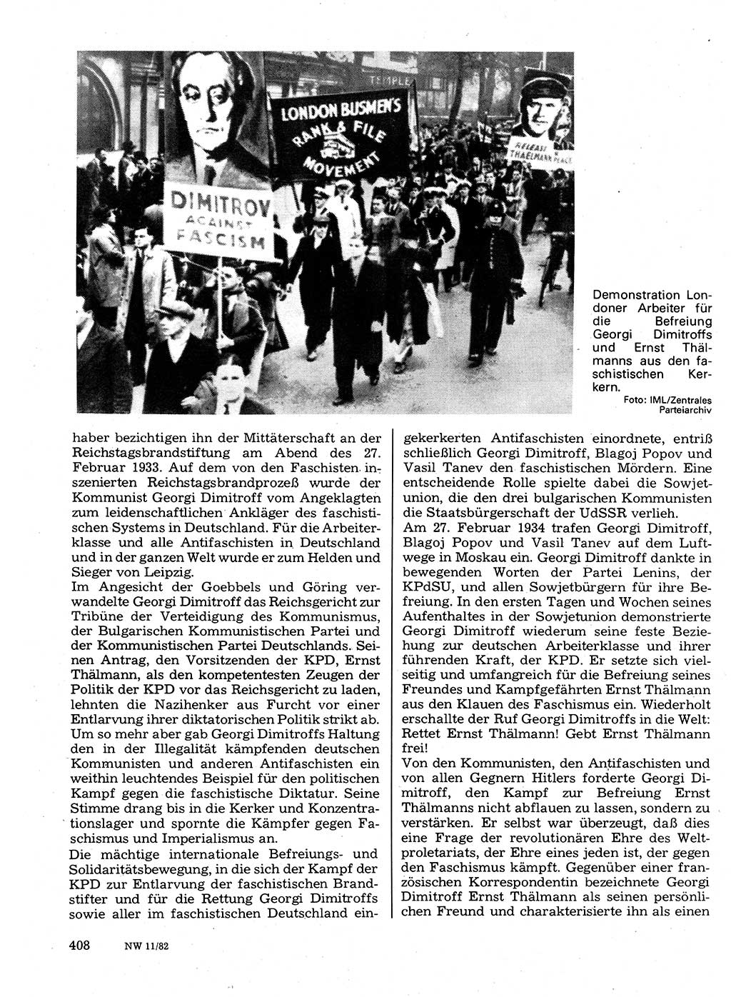 Neuer Weg (NW), Organ des Zentralkomitees (ZK) der SED (Sozialistische Einheitspartei Deutschlands) für Fragen des Parteilebens, 37. Jahrgang [Deutsche Demokratische Republik (DDR)] 1982, Seite 408 (NW ZK SED DDR 1982, S. 408)