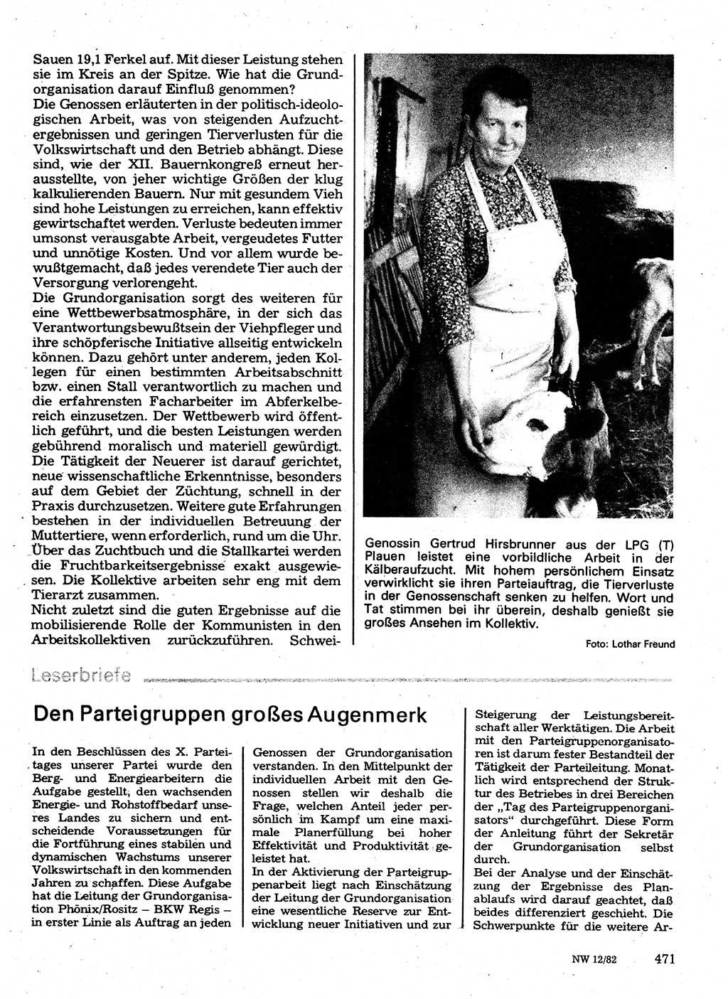 Neuer Weg (NW), Organ des Zentralkomitees (ZK) der SED (Sozialistische Einheitspartei Deutschlands) für Fragen des Parteilebens, 37. Jahrgang [Deutsche Demokratische Republik (DDR)] 1982, Seite 471 (NW ZK SED DDR 1982, S. 471)