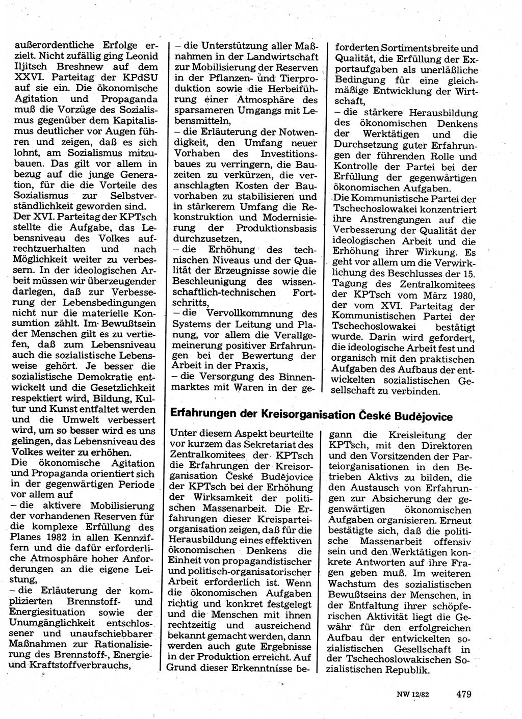 Neuer Weg (NW), Organ des Zentralkomitees (ZK) der SED (Sozialistische Einheitspartei Deutschlands) für Fragen des Parteilebens, 37. Jahrgang [Deutsche Demokratische Republik (DDR)] 1982, Seite 479 (NW ZK SED DDR 1982, S. 479)