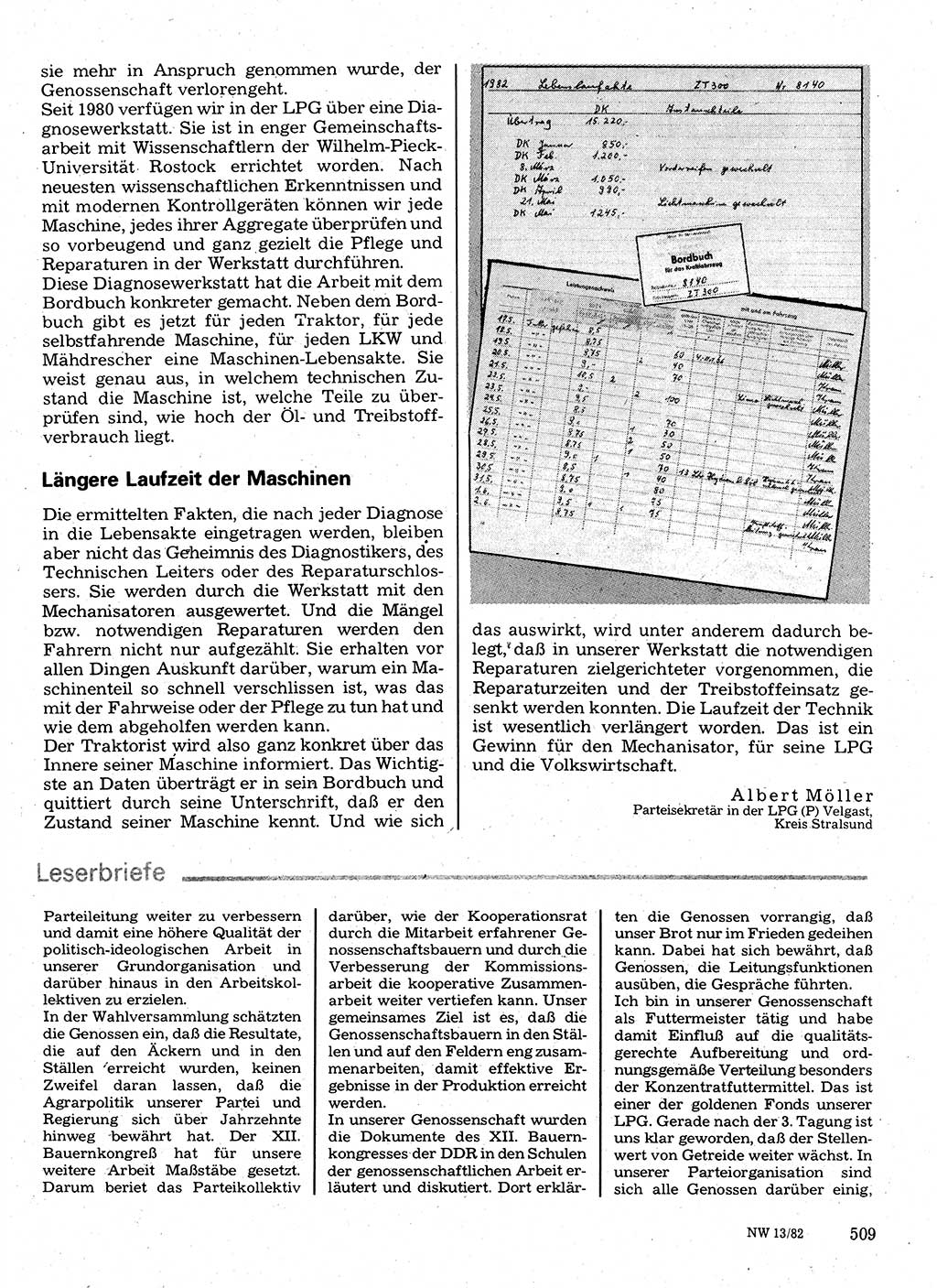 Neuer Weg (NW), Organ des Zentralkomitees (ZK) der SED (Sozialistische Einheitspartei Deutschlands) für Fragen des Parteilebens, 37. Jahrgang [Deutsche Demokratische Republik (DDR)] 1982, Seite 509 (NW ZK SED DDR 1982, S. 509)