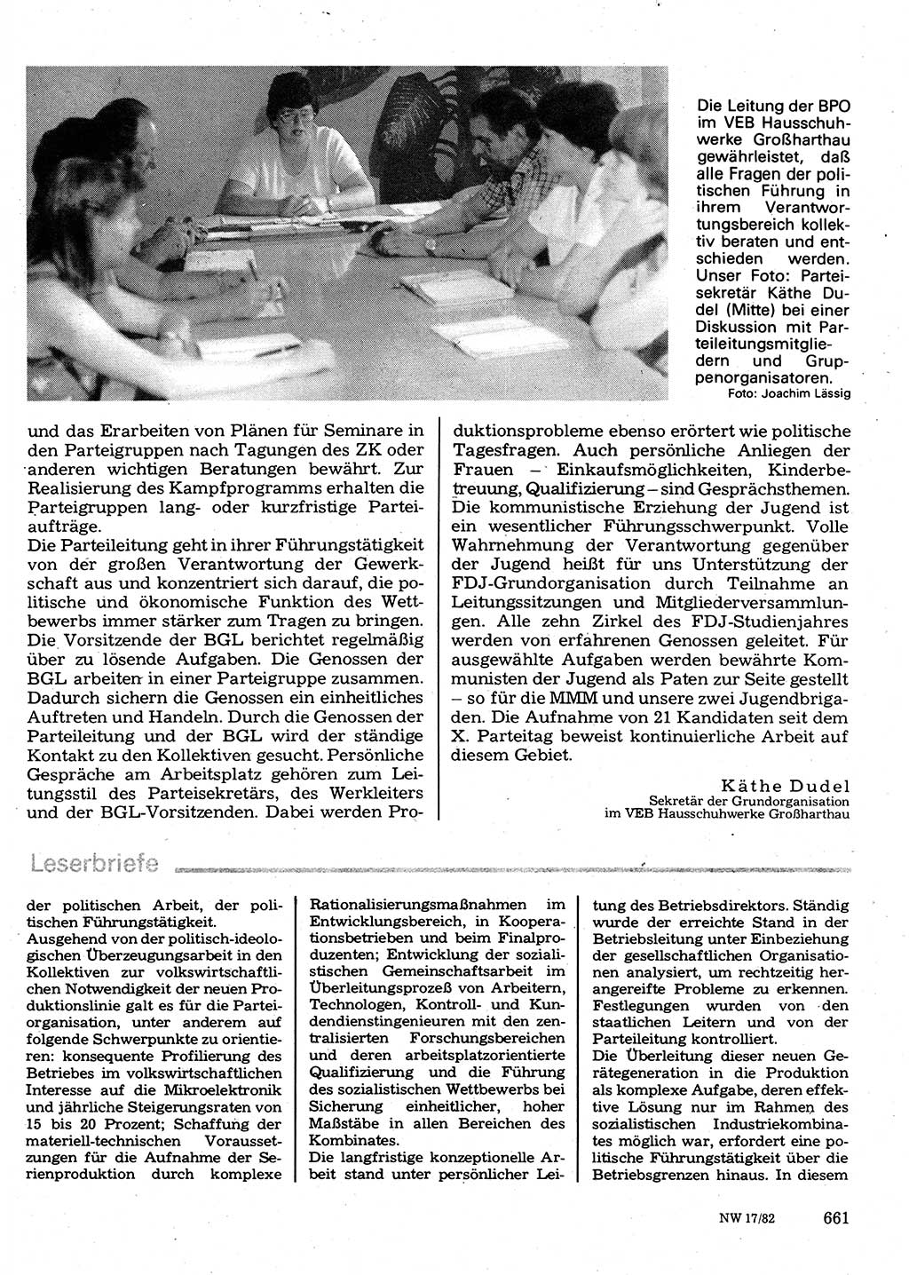Neuer Weg (NW), Organ des Zentralkomitees (ZK) der SED (Sozialistische Einheitspartei Deutschlands) für Fragen des Parteilebens, 37. Jahrgang [Deutsche Demokratische Republik (DDR)] 1982, Seite 661 (NW ZK SED DDR 1982, S. 661)