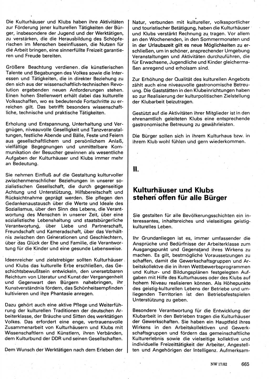 Neuer Weg (NW), Organ des Zentralkomitees (ZK) der SED (Sozialistische Einheitspartei Deutschlands) für Fragen des Parteilebens, 37. Jahrgang [Deutsche Demokratische Republik (DDR)] 1982, Seite 665 (NW ZK SED DDR 1982, S. 665)