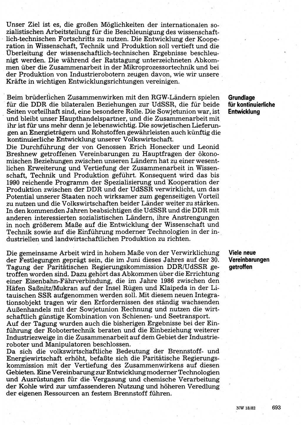 Neuer Weg (NW), Organ des Zentralkomitees (ZK) der SED (Sozialistische Einheitspartei Deutschlands) für Fragen des Parteilebens, 37. Jahrgang [Deutsche Demokratische Republik (DDR)] 1982, Seite 693 (NW ZK SED DDR 1982, S. 693)