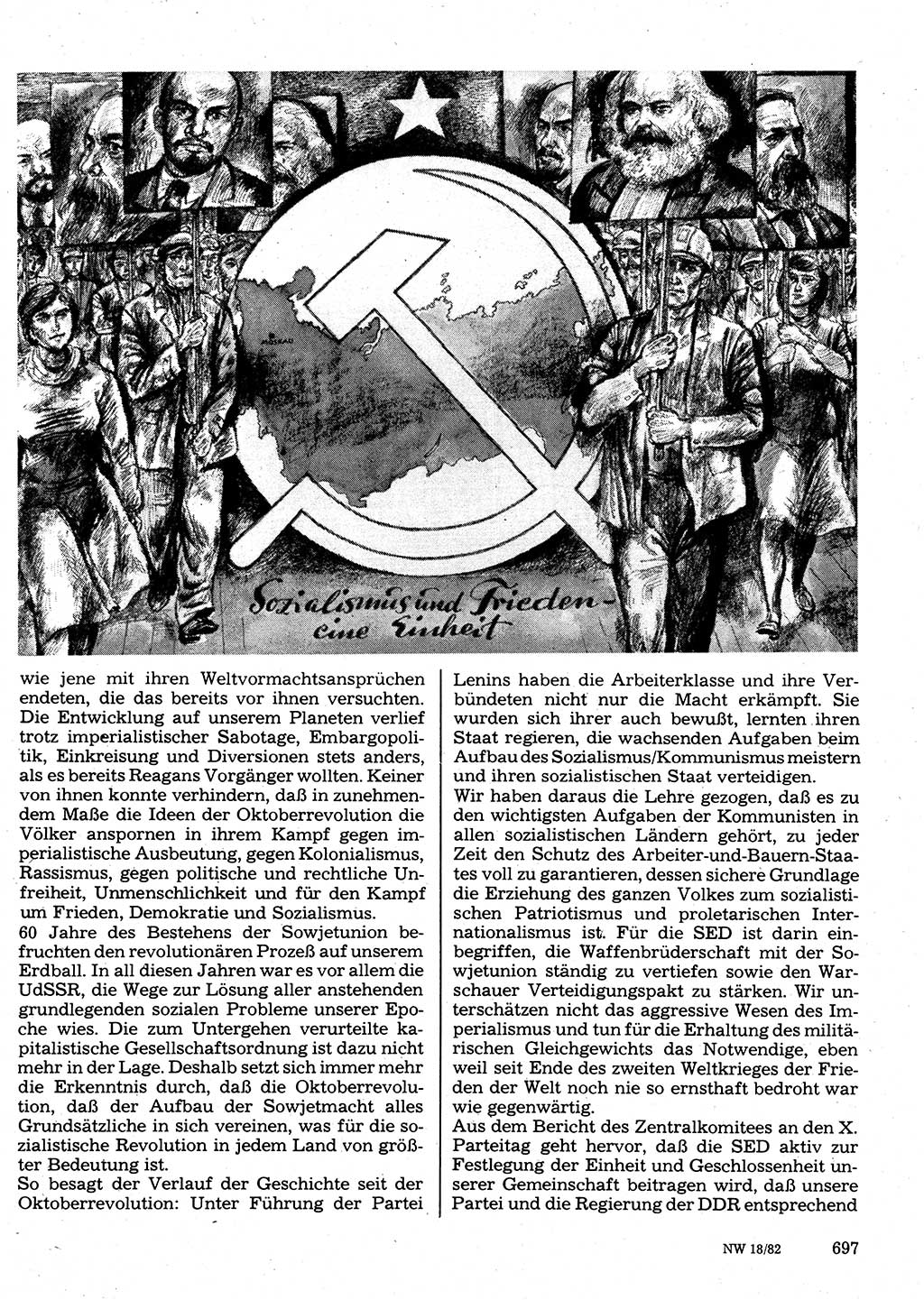 Neuer Weg (NW), Organ des Zentralkomitees (ZK) der SED (Sozialistische Einheitspartei Deutschlands) für Fragen des Parteilebens, 37. Jahrgang [Deutsche Demokratische Republik (DDR)] 1982, Seite 697 (NW ZK SED DDR 1982, S. 697)
