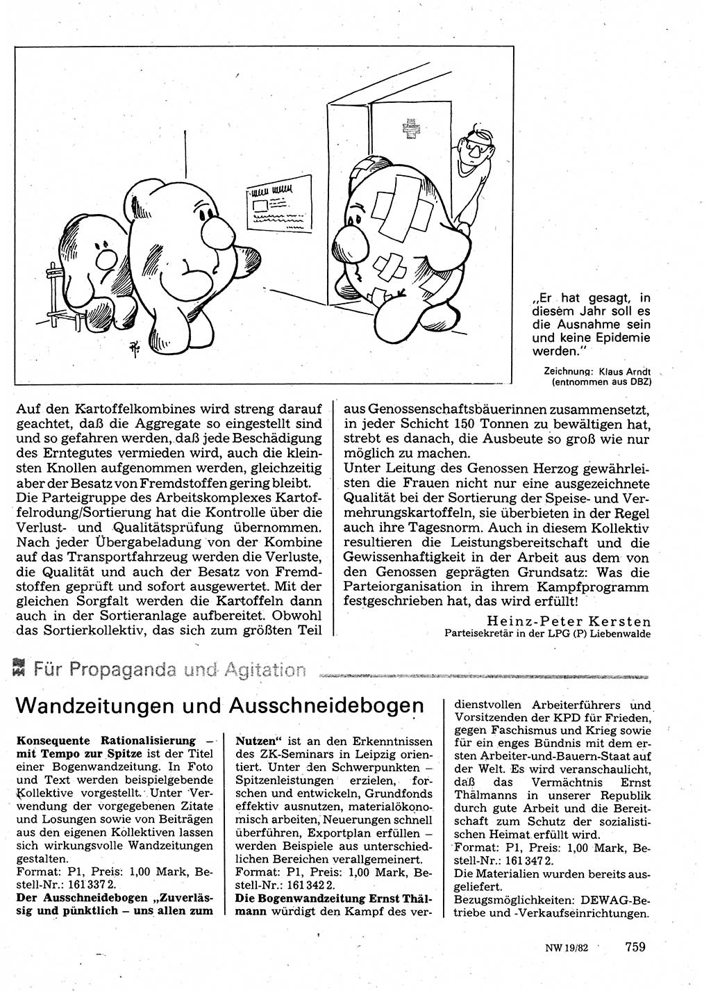 Neuer Weg (NW), Organ des Zentralkomitees (ZK) der SED (Sozialistische Einheitspartei Deutschlands) für Fragen des Parteilebens, 37. Jahrgang [Deutsche Demokratische Republik (DDR)] 1982, Seite 759 (NW ZK SED DDR 1982, S. 759)