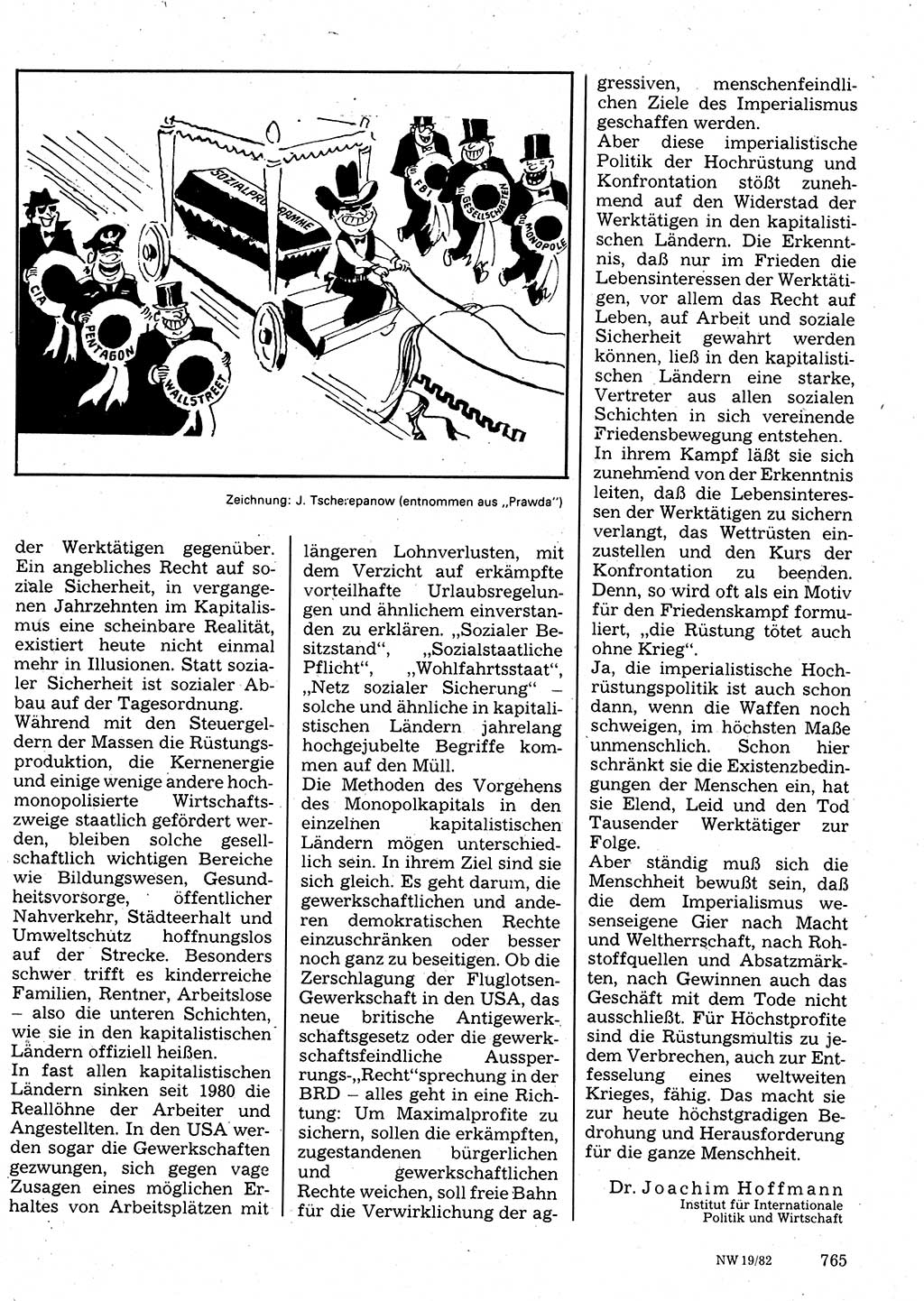 Neuer Weg (NW), Organ des Zentralkomitees (ZK) der SED (Sozialistische Einheitspartei Deutschlands) für Fragen des Parteilebens, 37. Jahrgang [Deutsche Demokratische Republik (DDR)] 1982, Seite 765 (NW ZK SED DDR 1982, S. 765)