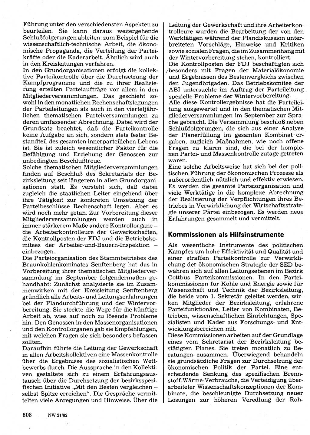 Neuer Weg (NW), Organ des Zentralkomitees (ZK) der SED (Sozialistische Einheitspartei Deutschlands) für Fragen des Parteilebens, 37. Jahrgang [Deutsche Demokratische Republik (DDR)] 1982, Seite 808 (NW ZK SED DDR 1982, S. 808)
