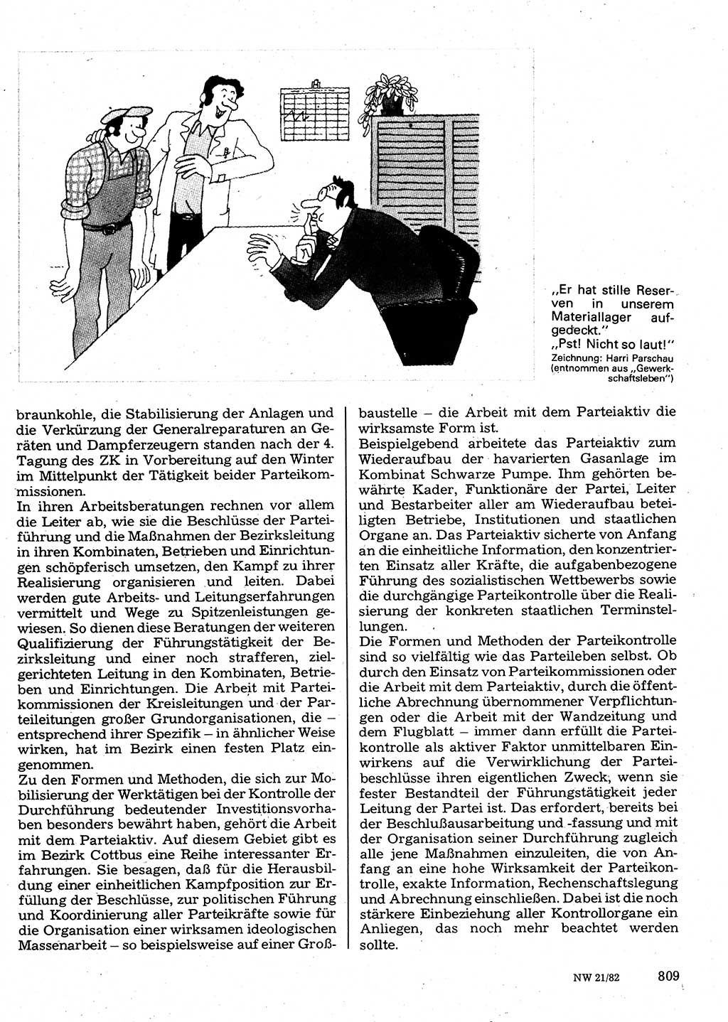 Neuer Weg (NW), Organ des Zentralkomitees (ZK) der SED (Sozialistische Einheitspartei Deutschlands) für Fragen des Parteilebens, 37. Jahrgang [Deutsche Demokratische Republik (DDR)] 1982, Seite 809 (NW ZK SED DDR 1982, S. 809)