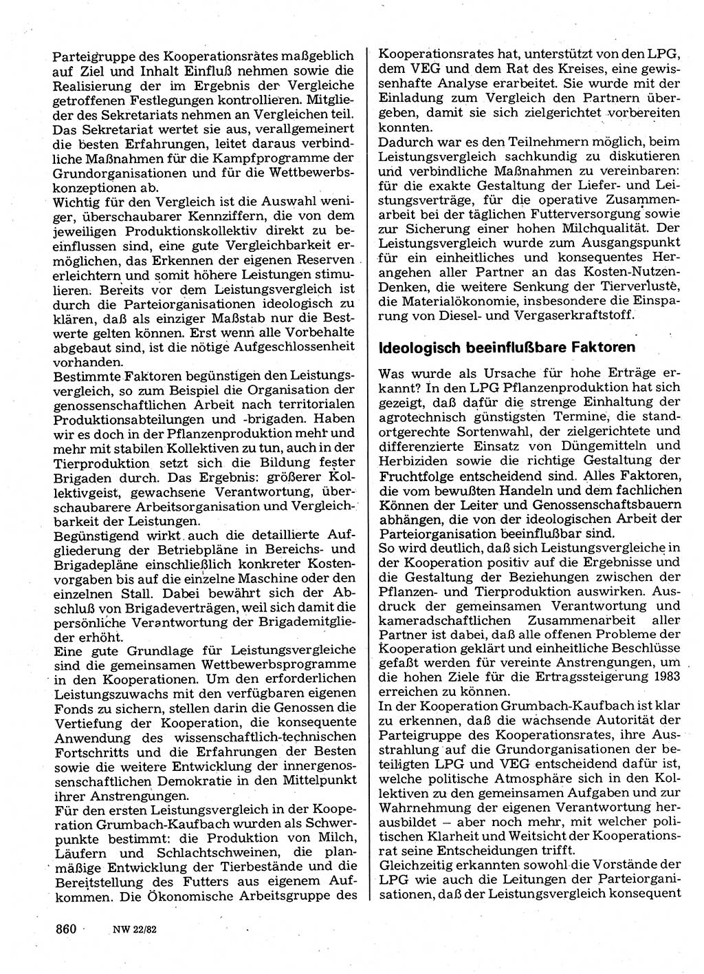 Neuer Weg (NW), Organ des Zentralkomitees (ZK) der SED (Sozialistische Einheitspartei Deutschlands) für Fragen des Parteilebens, 37. Jahrgang [Deutsche Demokratische Republik (DDR)] 1982, Seite 860 (NW ZK SED DDR 1982, S. 860)