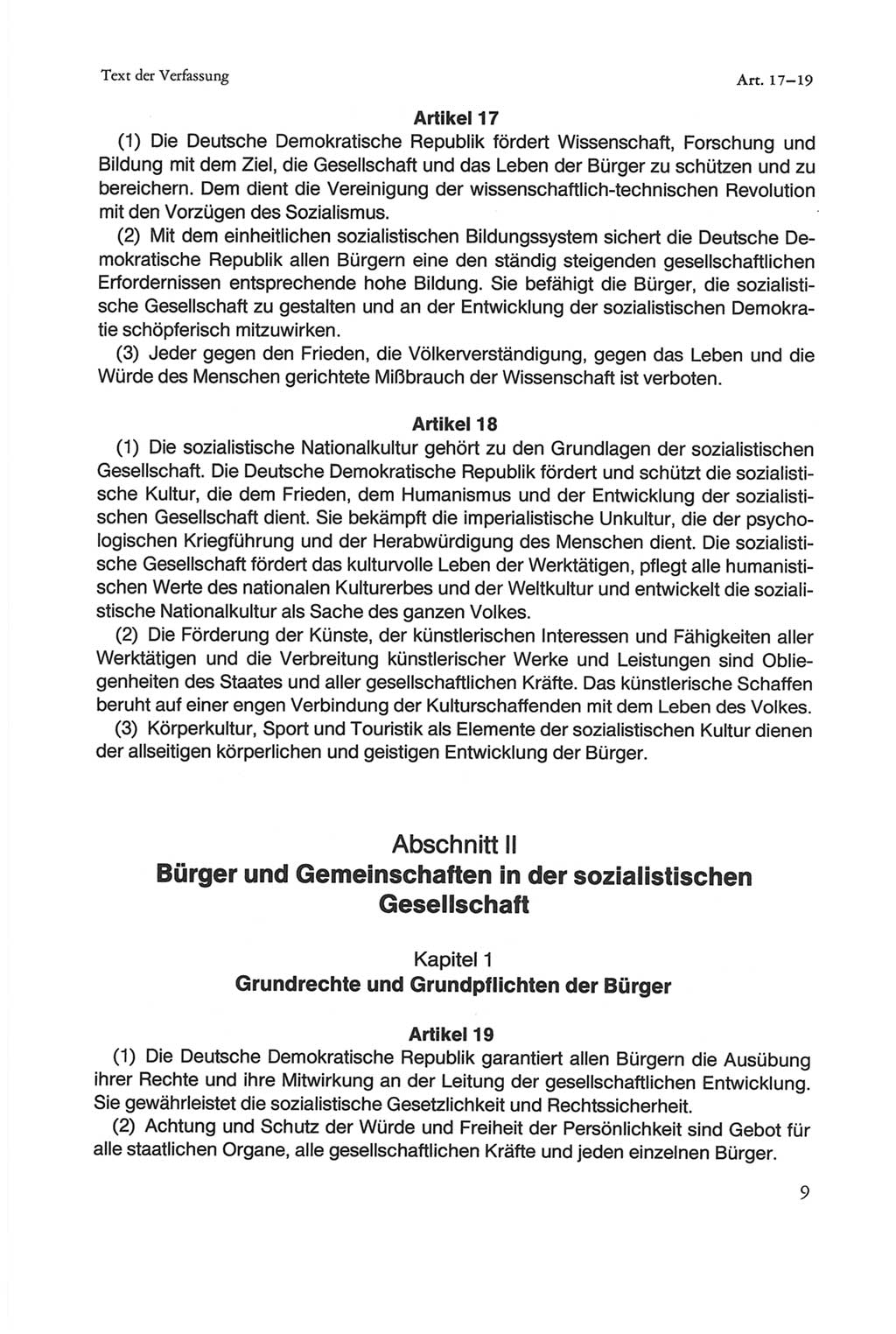 Die sozialistische Verfassung der Deutschen Demokratischen Republik (DDR), Kommentar 1982, Seite 9 (Soz. Verf. DDR Komm. 1982, S. 9)