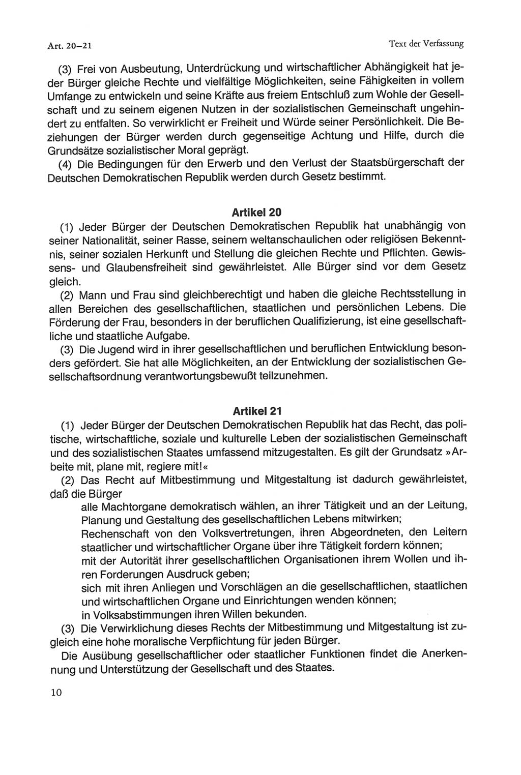 Die sozialistische Verfassung der Deutschen Demokratischen Republik (DDR), Kommentar 1982, Seite 10 (Soz. Verf. DDR Komm. 1982, S. 10)