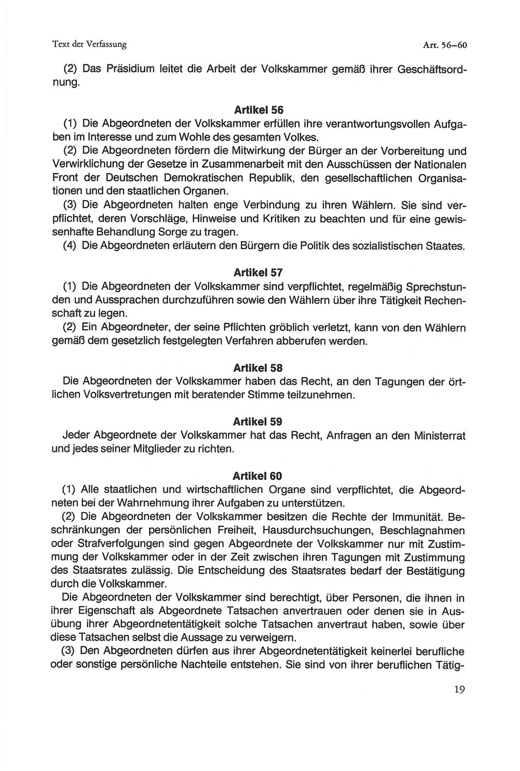 Die sozialistische Verfassung der Deutschen Demokratischen Republik (DDR), Kommentar 1982, Seite 19 (Soz. Verf. DDR Komm. 1982, S. 19)