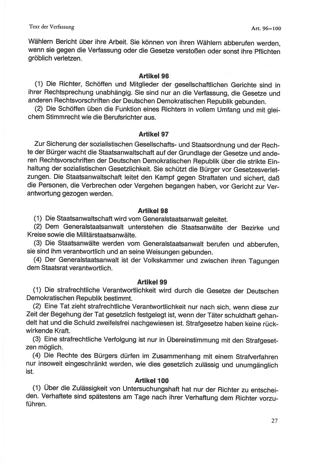 Die sozialistische Verfassung der Deutschen Demokratischen Republik (DDR), Kommentar 1982, Seite 27 (Soz. Verf. DDR Komm. 1982, S. 27)