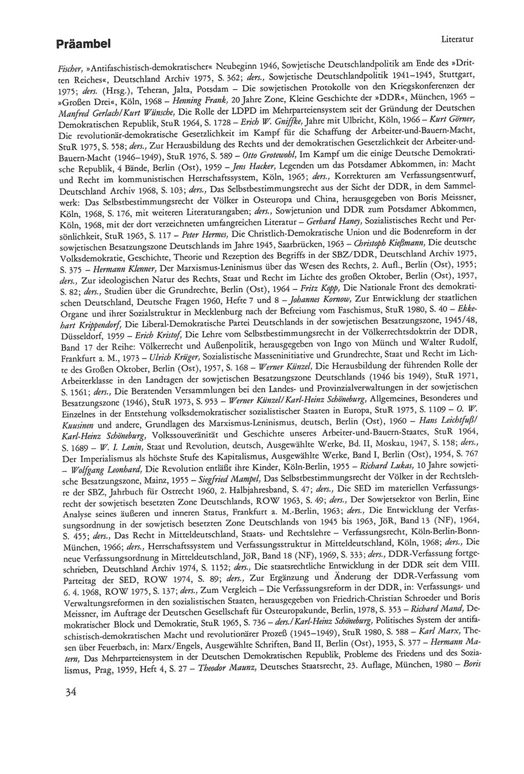 Die sozialistische Verfassung der Deutschen Demokratischen Republik (DDR), Kommentar 1982, Seite 34 (Soz. Verf. DDR Komm. 1982, S. 34)