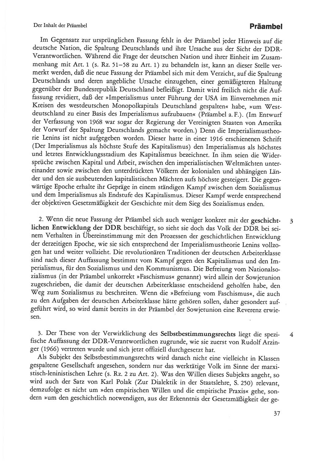 Die sozialistische Verfassung der Deutschen Demokratischen Republik (DDR), Kommentar 1982, Seite 37 (Soz. Verf. DDR Komm. 1982, S. 37)