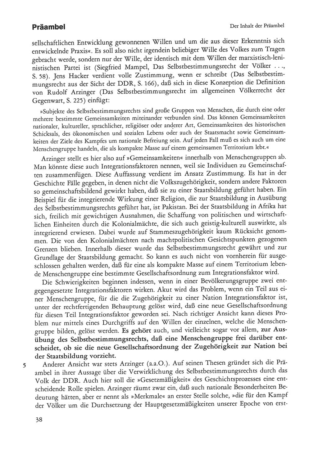 Die sozialistische Verfassung der Deutschen Demokratischen Republik (DDR), Kommentar 1982, Seite 38 (Soz. Verf. DDR Komm. 1982, S. 38)