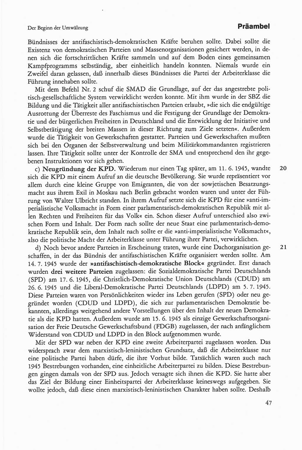 Die sozialistische Verfassung der Deutschen Demokratischen Republik (DDR), Kommentar 1982, Seite 47 (Soz. Verf. DDR Komm. 1982, S. 47)