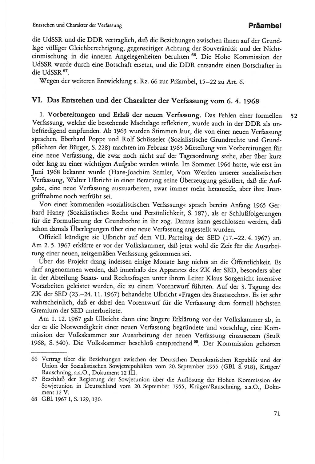 Die sozialistische Verfassung der Deutschen Demokratischen Republik (DDR), Kommentar 1982, Seite 71 (Soz. Verf. DDR Komm. 1982, S. 71)