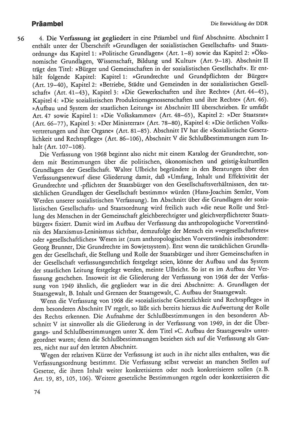 Die sozialistische Verfassung der Deutschen Demokratischen Republik (DDR), Kommentar 1982, Seite 74 (Soz. Verf. DDR Komm. 1982, S. 74)