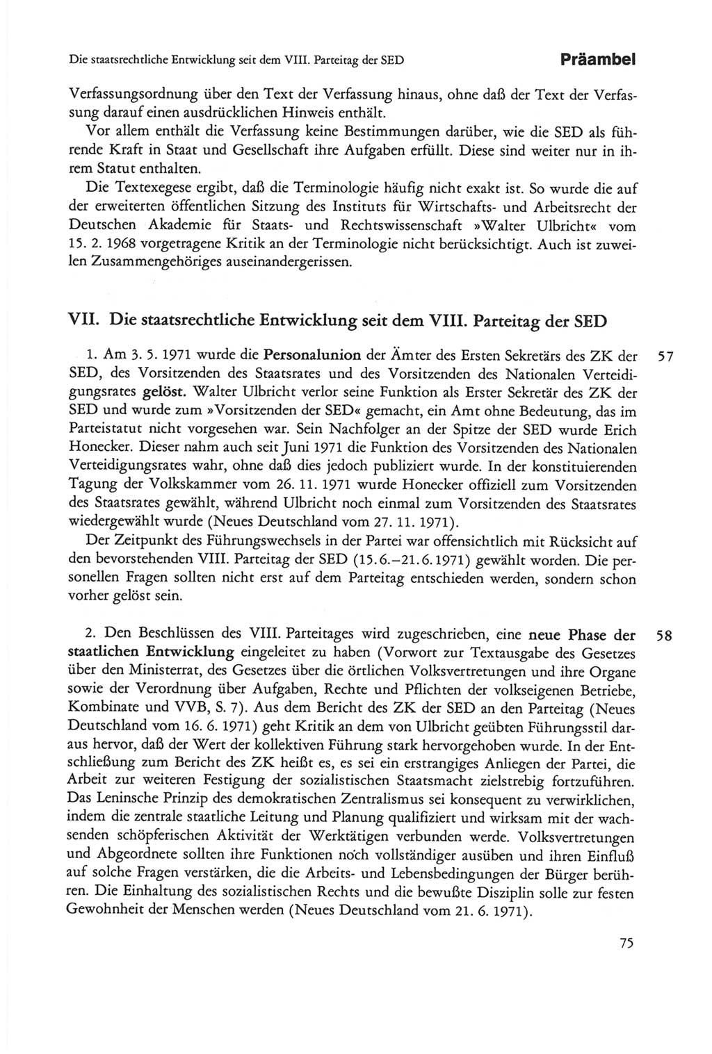 Die sozialistische Verfassung der Deutschen Demokratischen Republik (DDR), Kommentar 1982, Seite 75 (Soz. Verf. DDR Komm. 1982, S. 75)