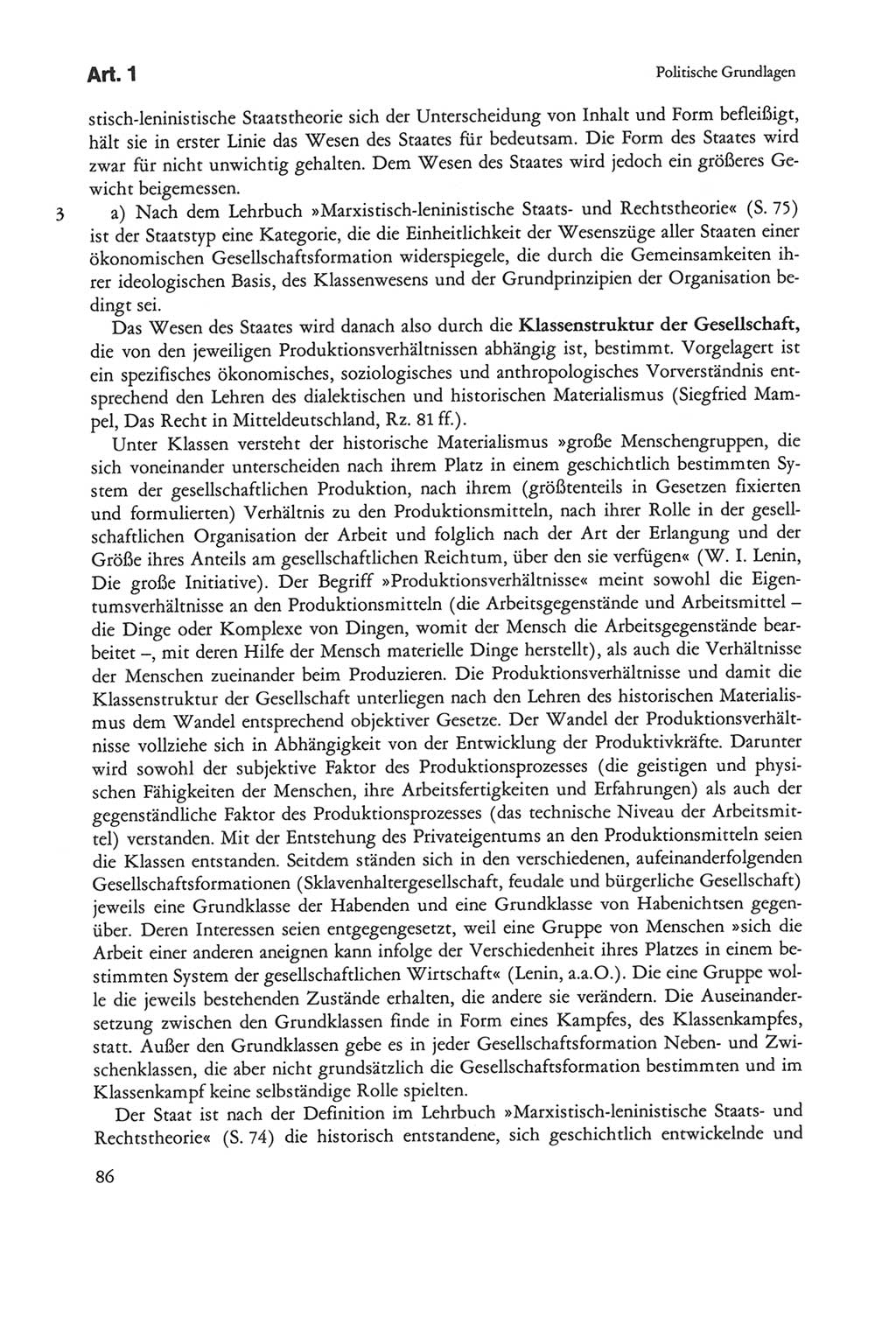 Die sozialistische Verfassung der Deutschen Demokratischen Republik (DDR), Kommentar 1982, Seite 86 (Soz. Verf. DDR Komm. 1982, S. 86)