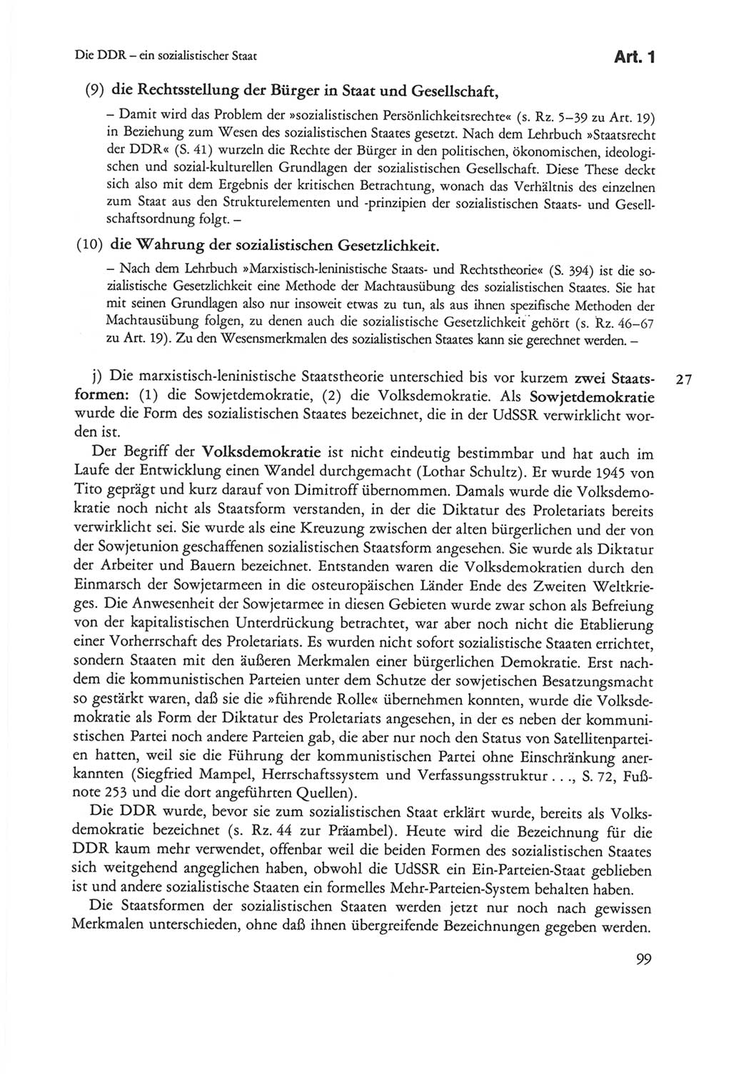 Die sozialistische Verfassung der Deutschen Demokratischen Republik (DDR), Kommentar 1982, Seite 99 (Soz. Verf. DDR Komm. 1982, S. 99)