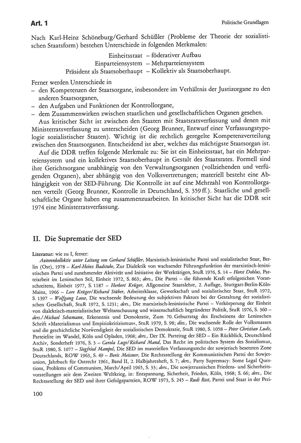 Die sozialistische Verfassung der Deutschen Demokratischen Republik (DDR), Kommentar 1982, Seite 100 (Soz. Verf. DDR Komm. 1982, S. 100)