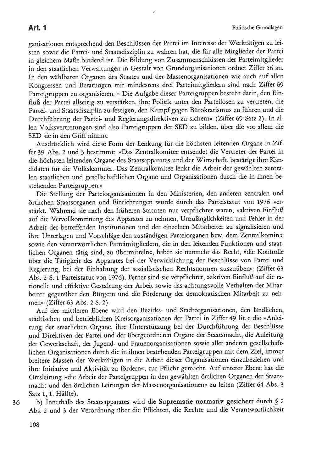 Die sozialistische Verfassung der Deutschen Demokratischen Republik (DDR), Kommentar 1982, Seite 108 (Soz. Verf. DDR Komm. 1982, S. 108)