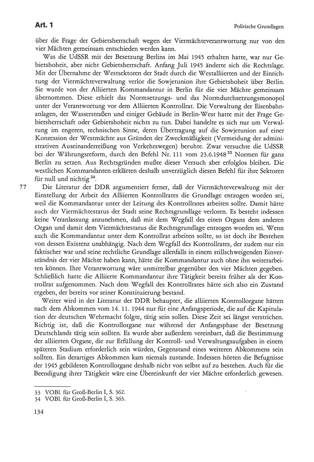 Die sozialistische Verfassung der Deutschen Demokratischen Republik (DDR), Kommentar 1982, Seite 134 (Soz. Verf. DDR Komm. 1982, S. 134)