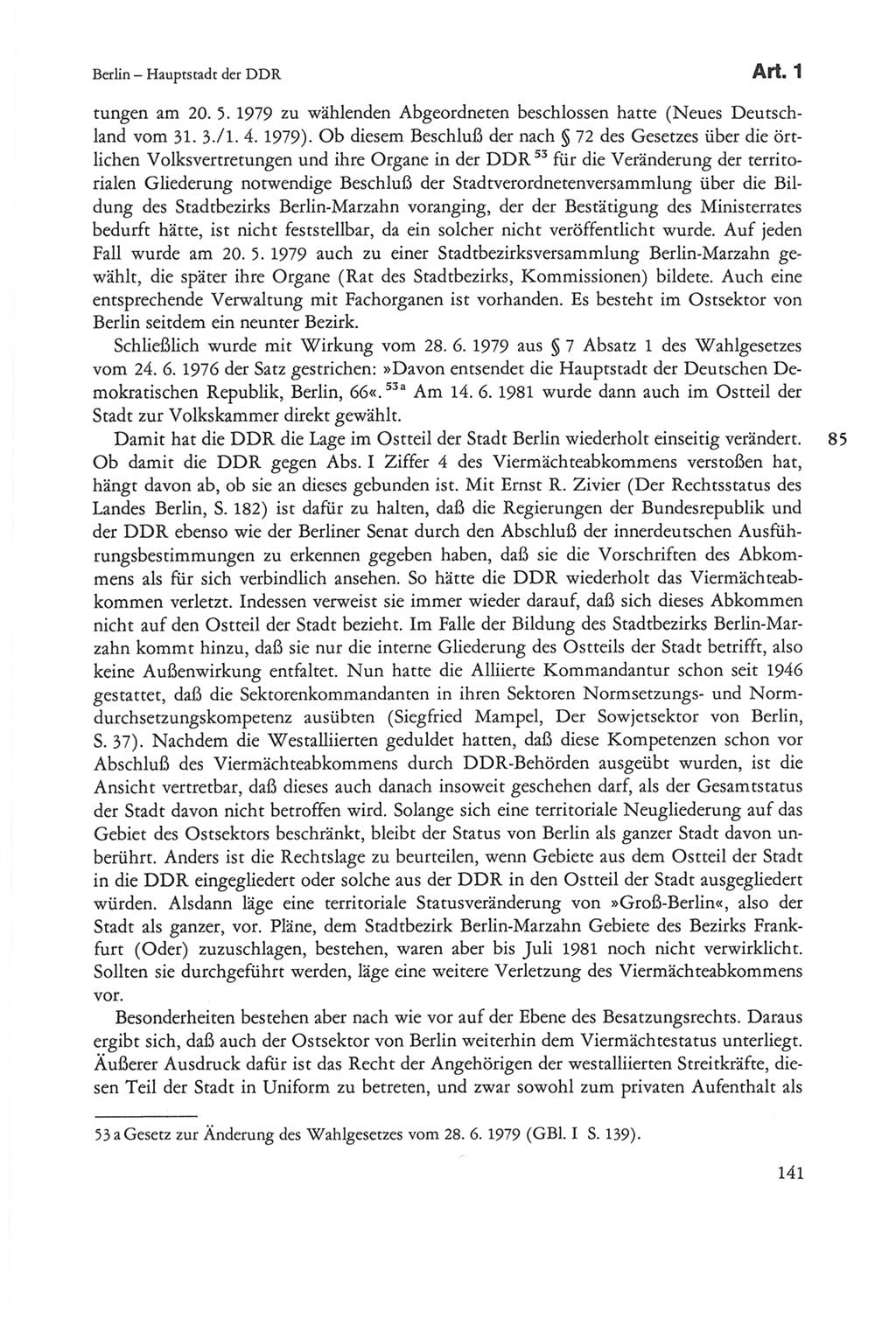Die sozialistische Verfassung der Deutschen Demokratischen Republik (DDR), Kommentar 1982, Seite 141 (Soz. Verf. DDR Komm. 1982, S. 141)