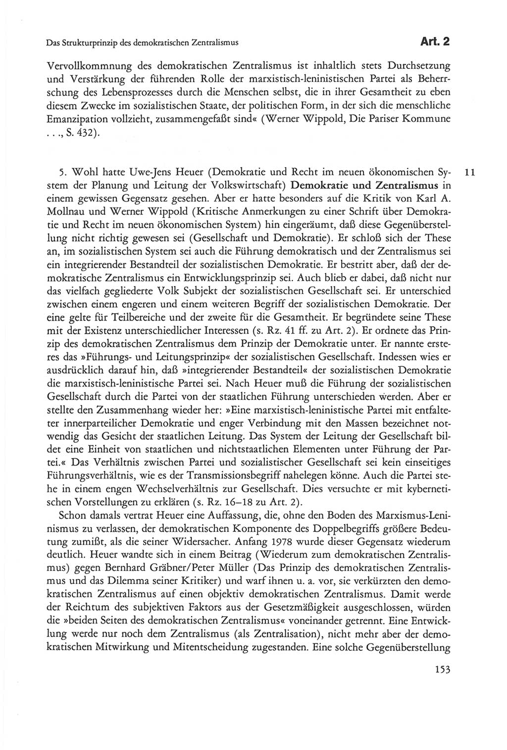 Die sozialistische Verfassung der Deutschen Demokratischen Republik (DDR), Kommentar 1982, Seite 153 (Soz. Verf. DDR Komm. 1982, S. 153)