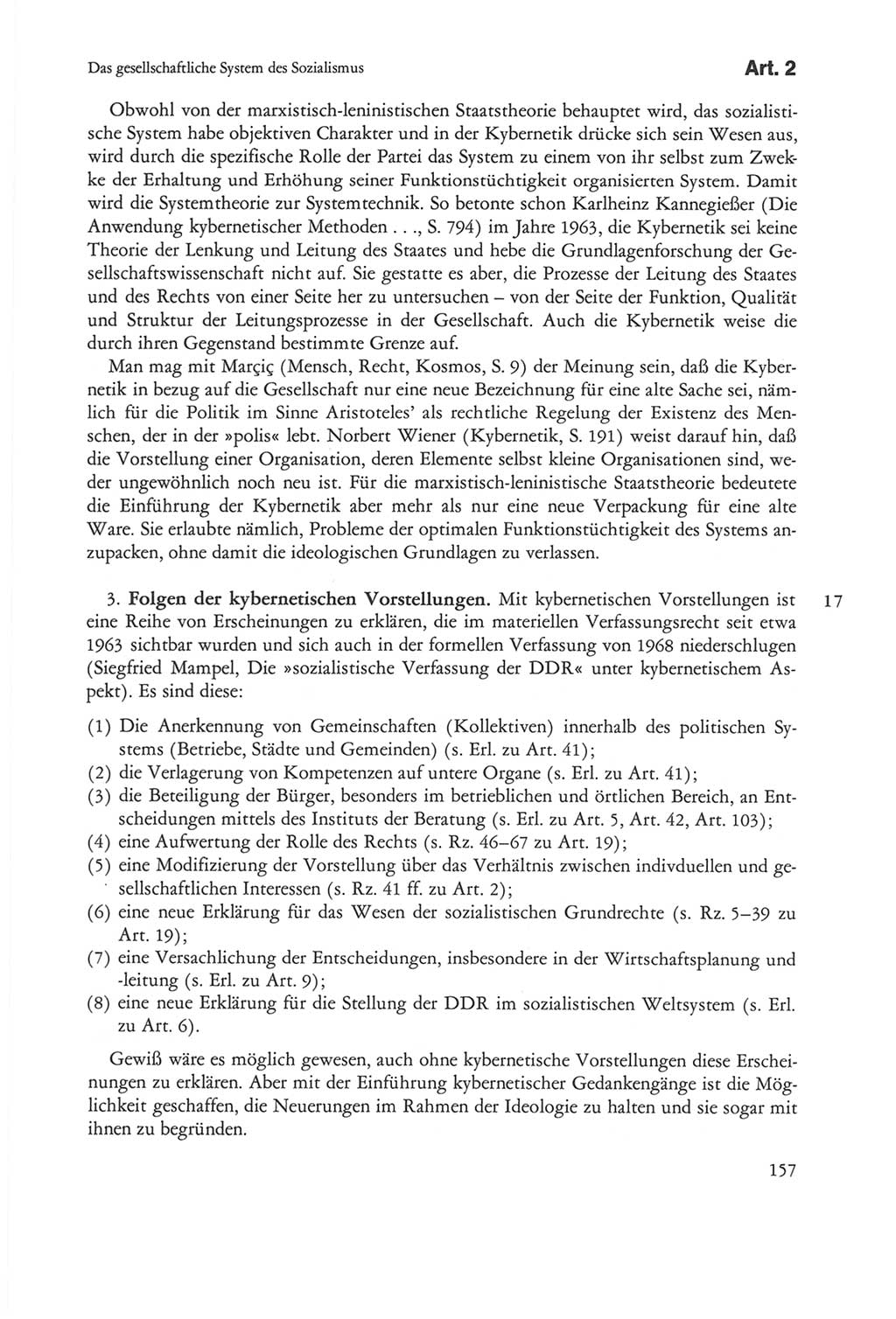 Die sozialistische Verfassung der Deutschen Demokratischen Republik (DDR), Kommentar 1982, Seite 157 (Soz. Verf. DDR Komm. 1982, S. 157)