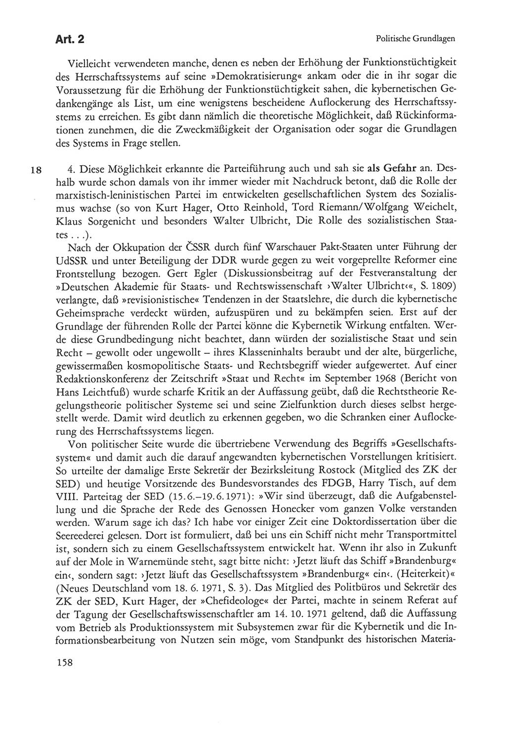 Die sozialistische Verfassung der Deutschen Demokratischen Republik (DDR), Kommentar 1982, Seite 158 (Soz. Verf. DDR Komm. 1982, S. 158)
