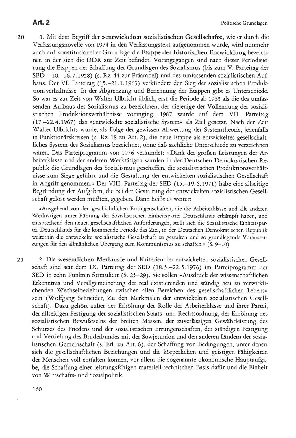 Die sozialistische Verfassung der Deutschen Demokratischen Republik (DDR), Kommentar 1982, Seite 160 (Soz. Verf. DDR Komm. 1982, S. 160)